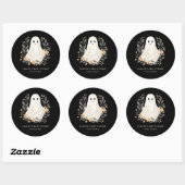 Sticker Rond Petit Boho Ghost Baby shower d'Halloween (Feuille)