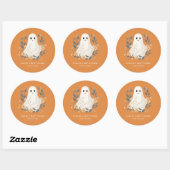 Sticker Rond Petit Boho Ghost Baby shower d'Halloween (Feuille)