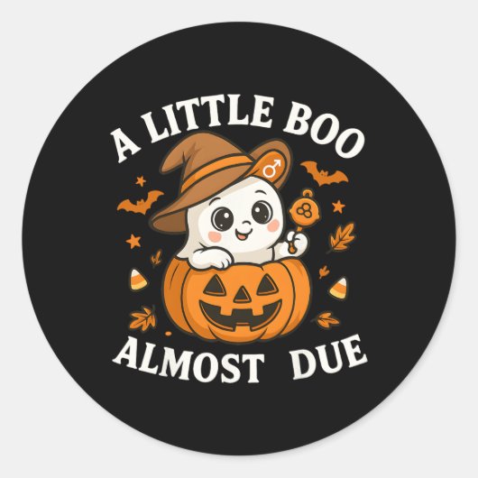 Sticker Rond Petit Bois Est Presque Dû Halloween Grossesse Reve (Devant)