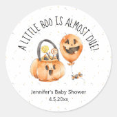 Sticker Rond petit bol, aquarelle halloween baby shower chic (Devant)