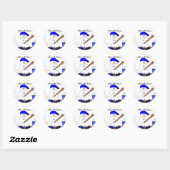 Sticker Rond Petit Bonhomme de Neige Batteur (Feuille)