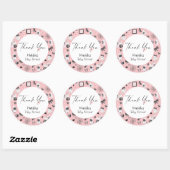 Sticker Rond Petit Boo Halloween fille Baby shower Merci (Feuille)