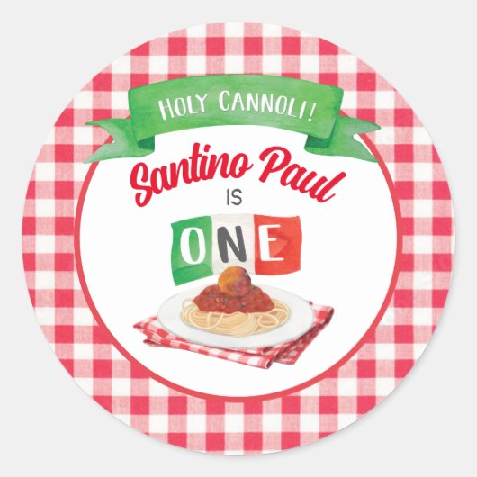 Sticker Rond Petit BOULETTE 1er ANNIVERSAIRE (Devant)