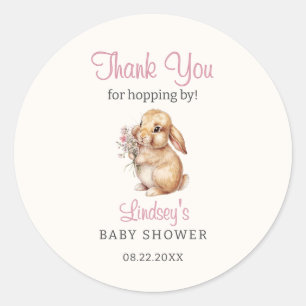 Sticker Rond Petit Bunny Pastel Merci Floral