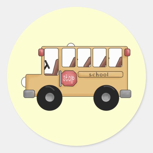 Sticker Rond Petit bus scolaire (Devant)