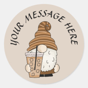 Sticker Rond Petit café de glace gnome ajouter un message
