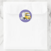Sticker Rond Petit Camion Cartoon Jaune pour enfants ! (Sac)