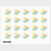 Sticker Rond Petit Canard Jaune Merci (Feuille)