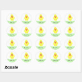 Sticker Rond Petit Canard Jaune Merci (Feuille)