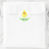 Sticker Rond Petit Canard Jaune Merci (Sac)