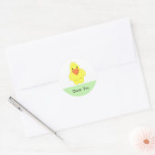 Sticker Rond Petit Canard Jaune Merci (Enveloppe)