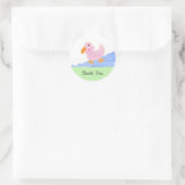 Sticker Rond Petit Canard Rose Merci (Sac)