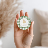 Sticker Rond Petit Caneton | Gingham Neutre Classique