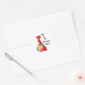 Sticker Rond Petit chapeau rouge et sa loup (Enveloppe)