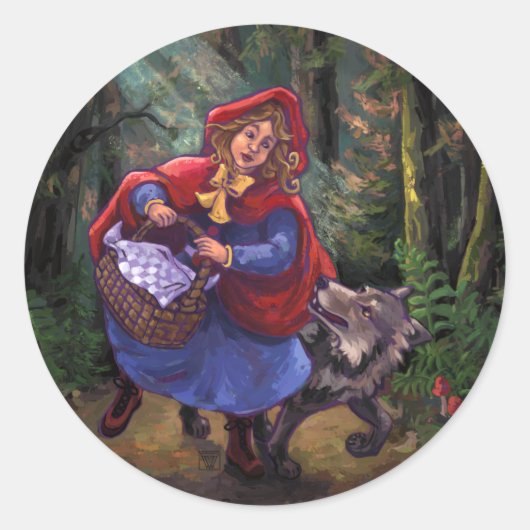 Sticker Rond Petit Chaperon Rouge (Devant)