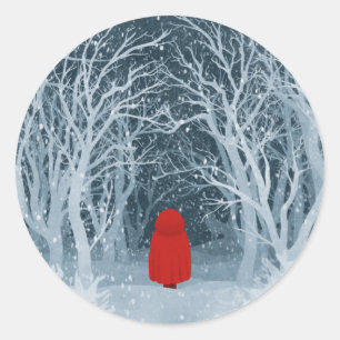 Sticker Rond Petit Chaperon Rouge