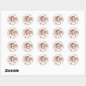 Sticker Rond Petit Chaperon Rouge Mignon Fantaisiste (Feuille)