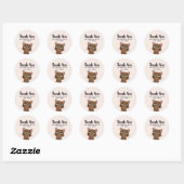 Sticker Rond Petit chat brun merci (Feuille)