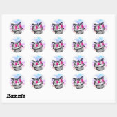 Sticker Rond Petit chat Cool (Feuille)