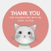 Sticker Rond Petit chaton merci (Devant)