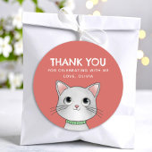Sticker Rond Petit chaton merci