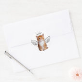 Sticker Rond Petit chaton mignon avec ailes (Enveloppe)