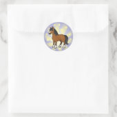 Sticker Rond Petit Cheval Étoile (Sac)