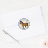 Sticker Rond Petit Cheval Étoile (Enveloppe)