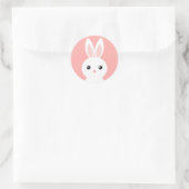Sticker Rond Petit chevalet rose lapin mignon (Sac)