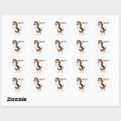 Sticker Rond Petit Chien Beagle Chien Chien Chien Chien Traite  (Feuille)