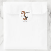 Sticker Rond Petit Chien Beagle Chien Chien Chien Chien Traite  (Sac)