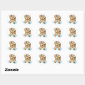 Sticker Rond Petit Chien Chien Chien Chien Chien Mignonne (Feuille)