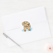 Sticker Rond Petit Chien Chien Chien Chien Chien Mignonne (Enveloppe)