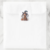 Sticker Rond Petit chien d'Halloween (Sac)