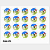 Sticker Rond Petit chiot (Feuille)