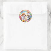 Sticker Rond Petit chiot/chiot/chaton (Sac)