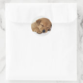 Sticker Rond Petit chiot mignon (Sac)
