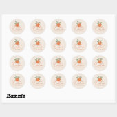 Sticker Rond Petit Citron Orange Merci (Feuille)