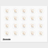 Sticker Rond Petit Citrouille Automne Automne Baby shower d'aqu (Feuille)