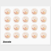Sticker Rond Petit Citrouille Automne Baby shower d'automne Cla (Feuille)