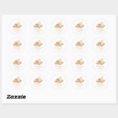 Sticker Rond Petit Citrouille Automne Boho automne Baby shower (Feuille)