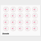 Sticker Rond Petit Citrouille Automne Pastel Rose Premier Anniv (Feuille)