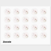 Sticker Rond Petit Citrouille blanc rose Pois Merci (Feuille)
