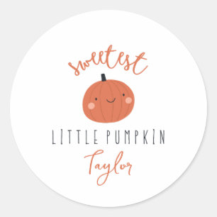 Sticker Rond petit citrouille doux Nom personnalisé
