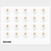 Sticker Rond Petit Citrouille en route Baby shower (Feuille)