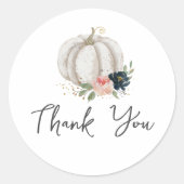 Sticker Rond Petit Citrouille En Route Baby shower (Devant)