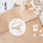 Sticker Rond Petit Citrouille Fall Rose fille Baby shower Favor