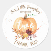 Sticker Rond Petit Citrouille Genre Neutre Automne 2e Anniversa (Devant)
