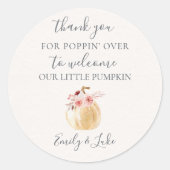 STICKER ROND PETIT CITROUILLE PERSONNALISÉ POPCORN FAVOR (Devant)