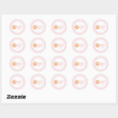 Sticker Rond Petit Citrouille rose pastel plaid premier anniver (Feuille)